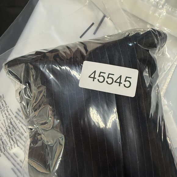 Ralph Lauren Dress Pants Men 36*30 Black Striped Mid Rise Pleated Cuffed Wool - Picture 7 of 7